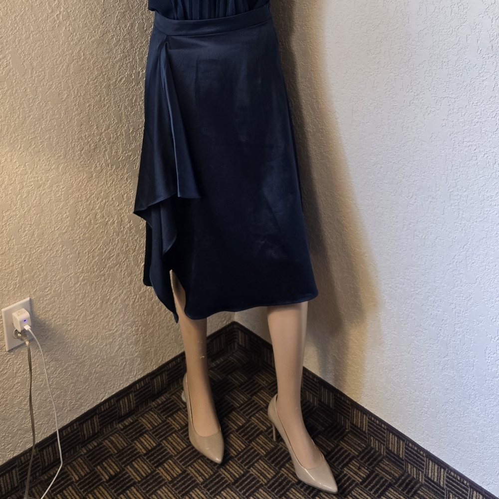 Zara Navy Blue Textured Dress